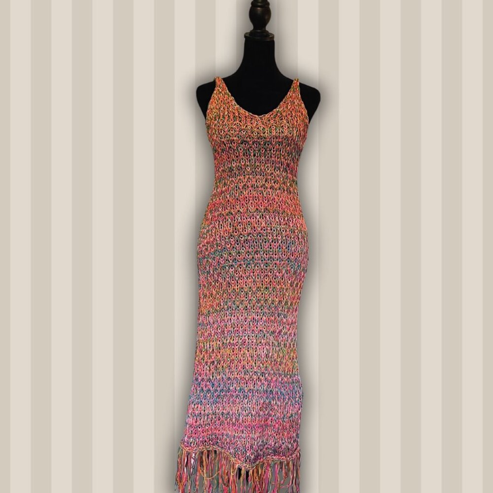 Second Hand Zara multicolor knit midi dress - Size: Small